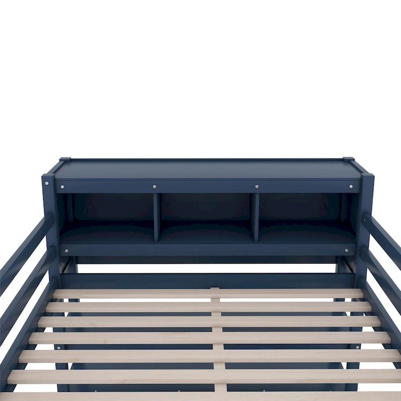 Hochbett aus Kiefernholz in Full Size mit Schrank und Schreibtisch