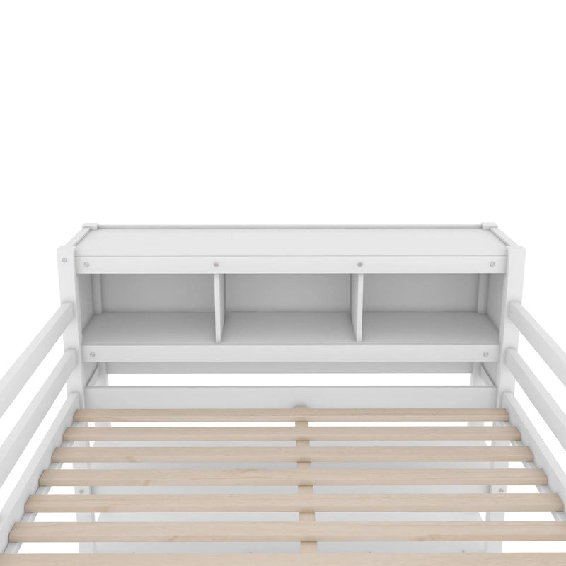 Hochbett aus Kiefernholz in Full Size mit Schrank und Schreibtisch