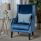 Traditional Two Toned Velvet Club Chair