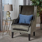 Traditional Two Toned Velvet Club Chair