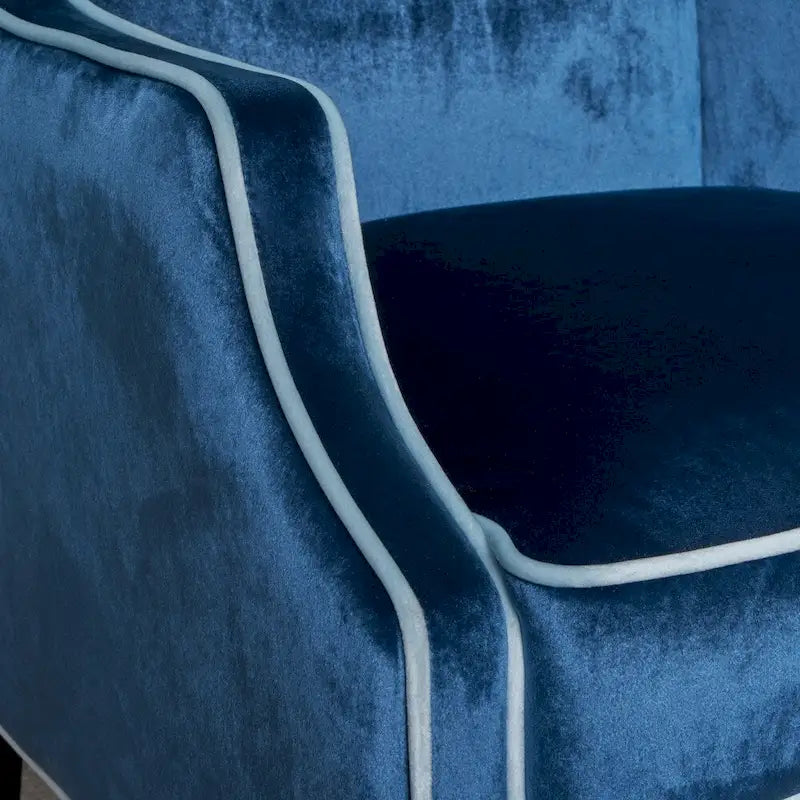Traditional Two Toned Velvet Club Chair