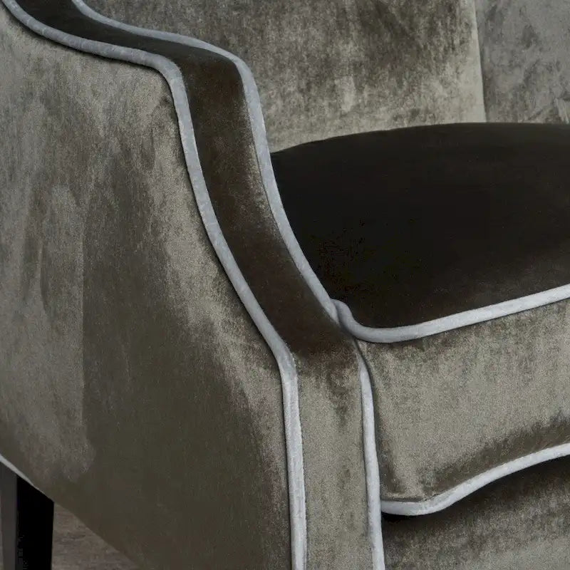 Traditional Two Toned Velvet Club Chair