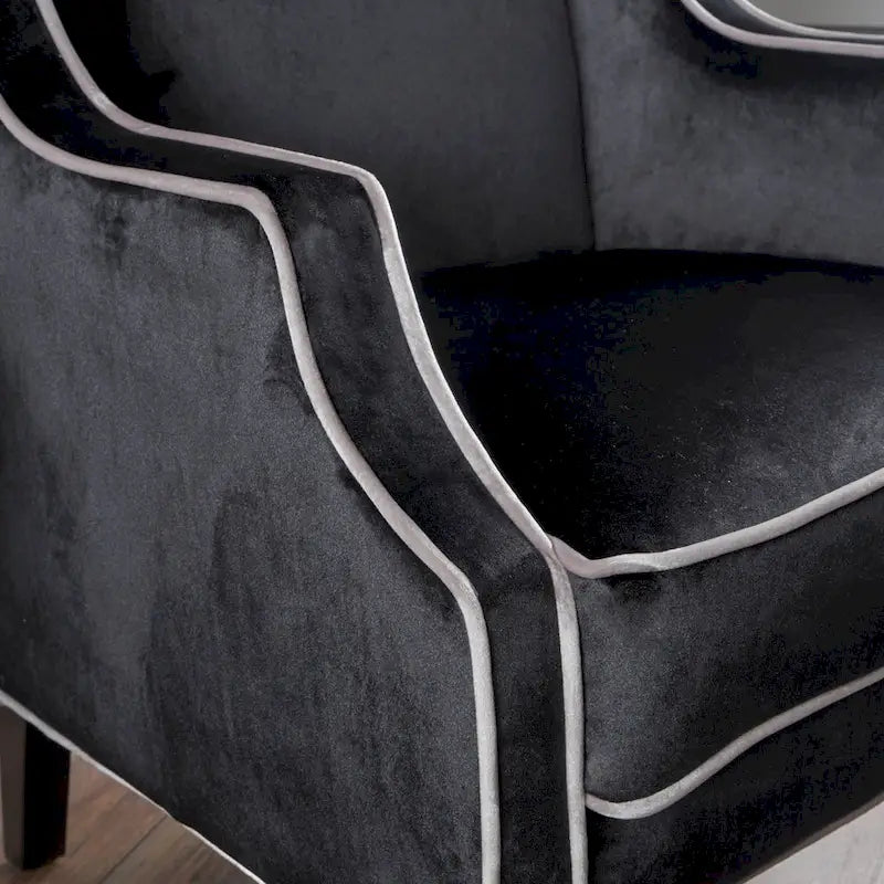 Traditional Two Toned Velvet Club Chair