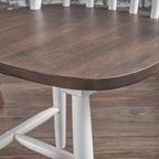 Farmhouse Cottage Wood Dining Table with 6 Chairs