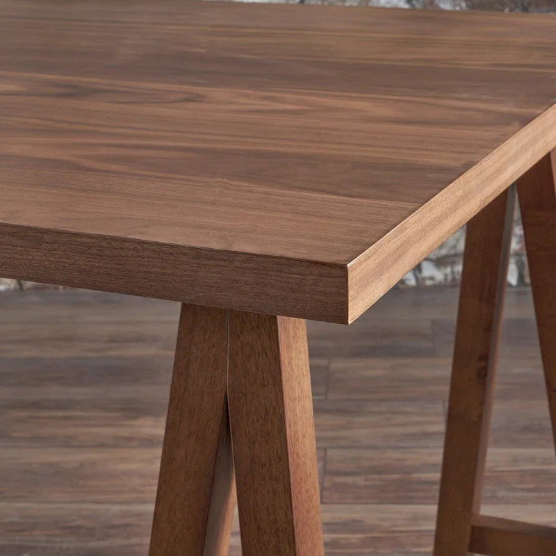 Farmhouse Cottage Wood Dining Table with 6 Chairs