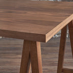 Farmhouse Cottage Wood Dining Table with 6 Chairs