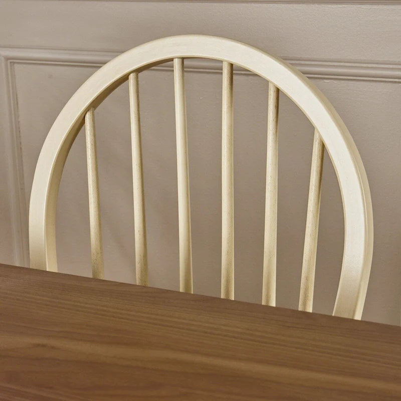 Farmhouse Cottage Wood Dining Table with 6 Chairs