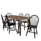 Farmhouse Cottage Wood Dining Table with 6 Chairs