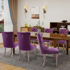 Tufted Velvet Dining Chair with Button Back, Nailhead Trim
