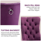 Tufted Velvet Dining Chair with Button Back, Nailhead Trim