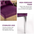 Tufted Velvet Dining Chair with Button Back, Nailhead Trim