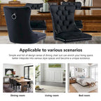 Tufted Velvet Dining Chair with Button Back, Nailhead Trim