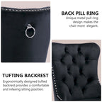 Tufted Velvet Dining Chair with Button Back, Nailhead Trim