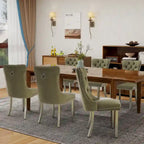 Tufted Velvet Dining Chair with Button Back, Nailhead Trim