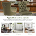 Tufted Velvet Dining Chair with Button Back, Nailhead Trim