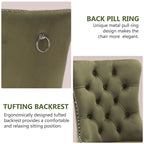 Tufted Velvet Dining Chair with Button Back, Nailhead Trim