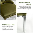 Tufted Velvet Dining Chair with Button Back, Nailhead Trim