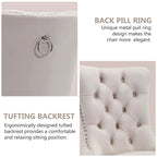 Tufted Velvet Dining Chair with Button Back, Nailhead Trim