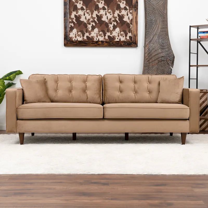 Mid Century Modern Velvet Living Room Couch