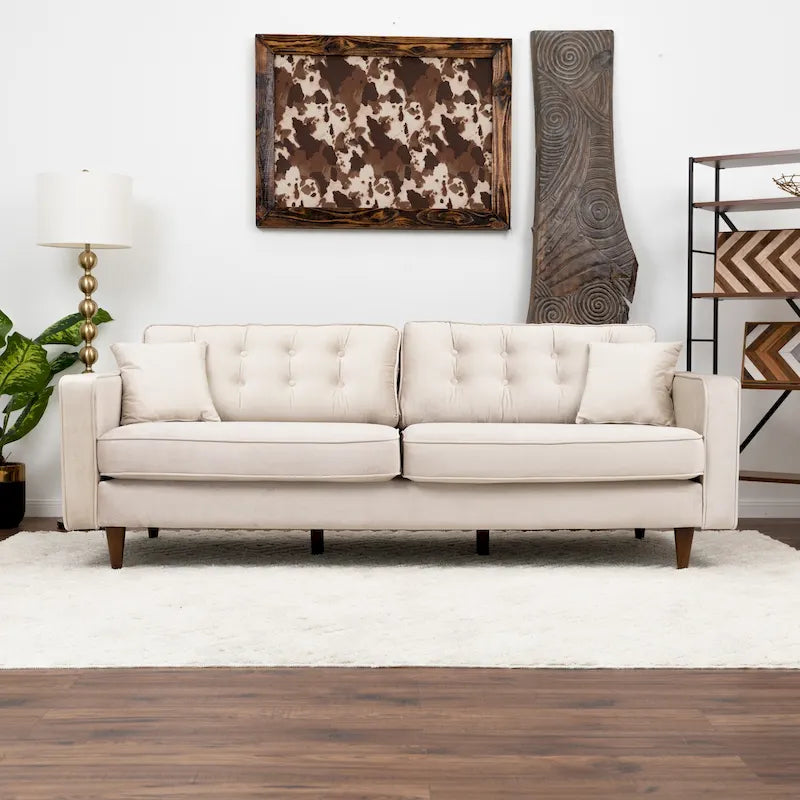 Mid Century Modern Velvet Living Room Couch
