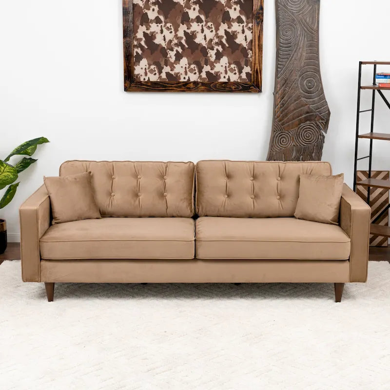 Mid Century Modern Velvet Living Room Couch