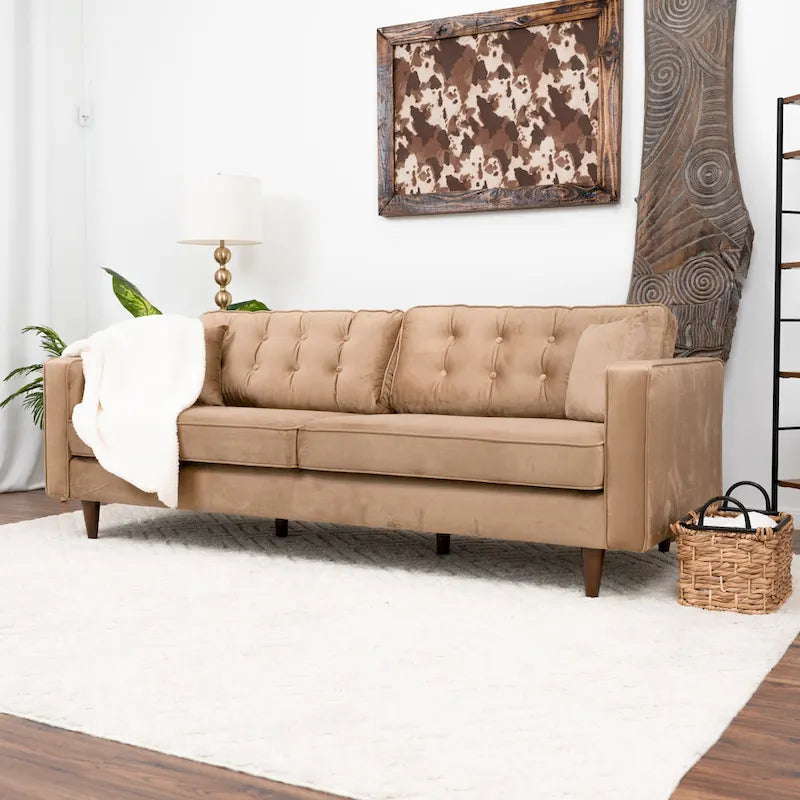 Mid Century Modern Velvet Living Room Couch