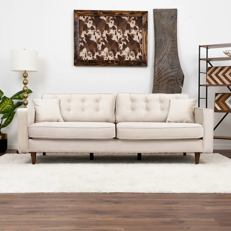 Mid Century Modern Velvet Living Room Couch