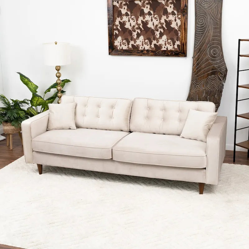 Mid Century Modern Velvet Living Room Couch