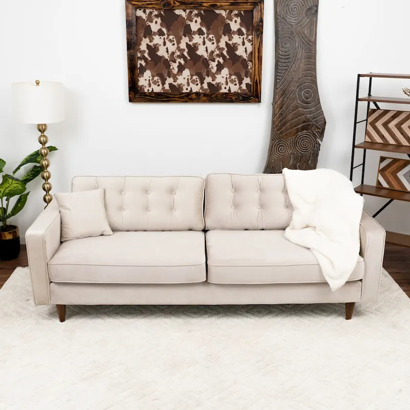 Mid Century Modern Velvet Living Room Couch