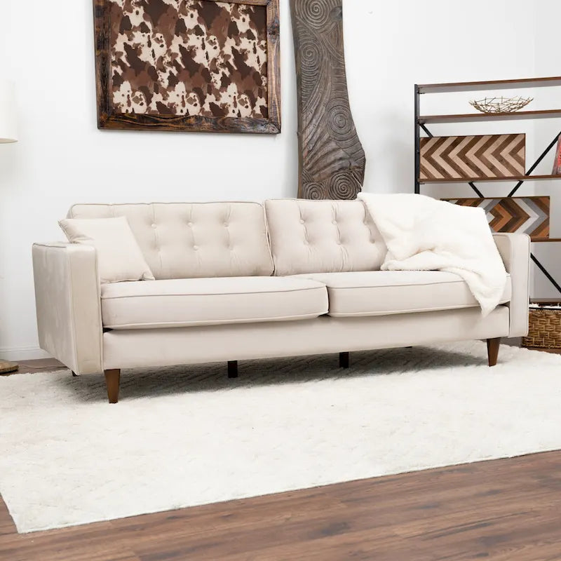 Mid Century Modern Velvet Living Room Couch