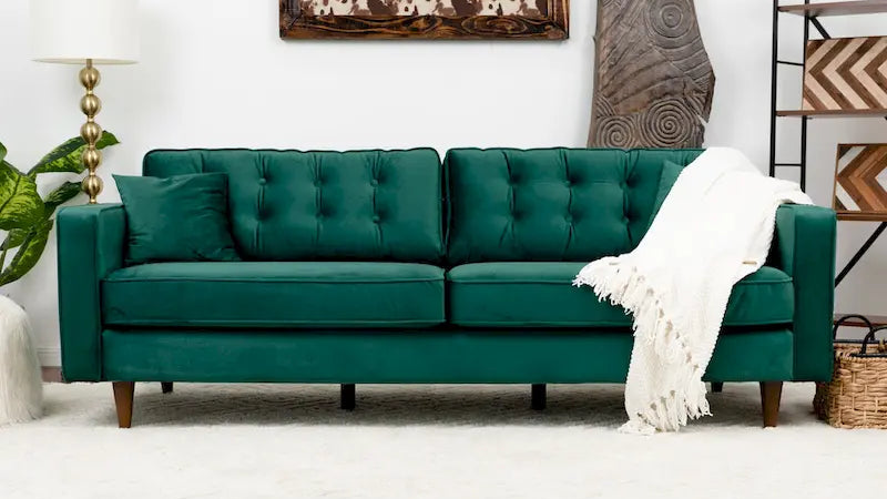 Mid Century Modern Velvet Living Room Couch