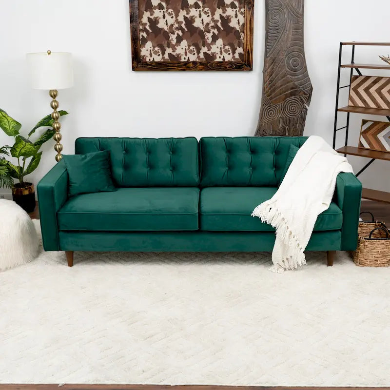 Mid Century Modern Velvet Living Room Couch