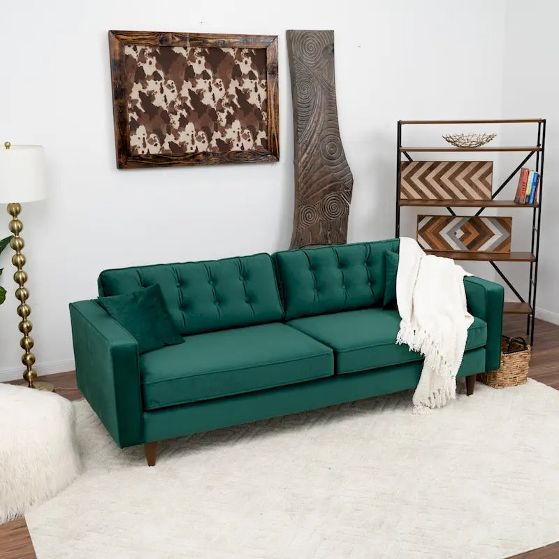 Mid Century Modern Velvet Living Room Couch