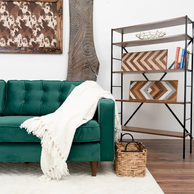 Mid Century Modern Velvet Living Room Couch