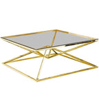 Angled Stainless Steel Square Coffee Table
