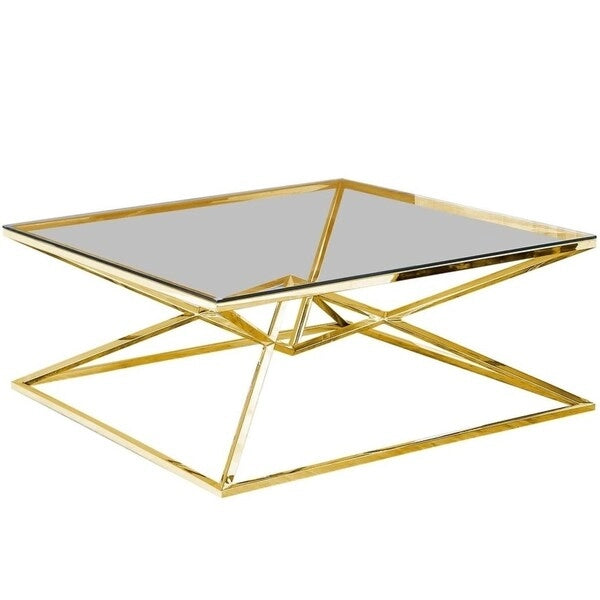 Angled Stainless Steel Square Coffee Table