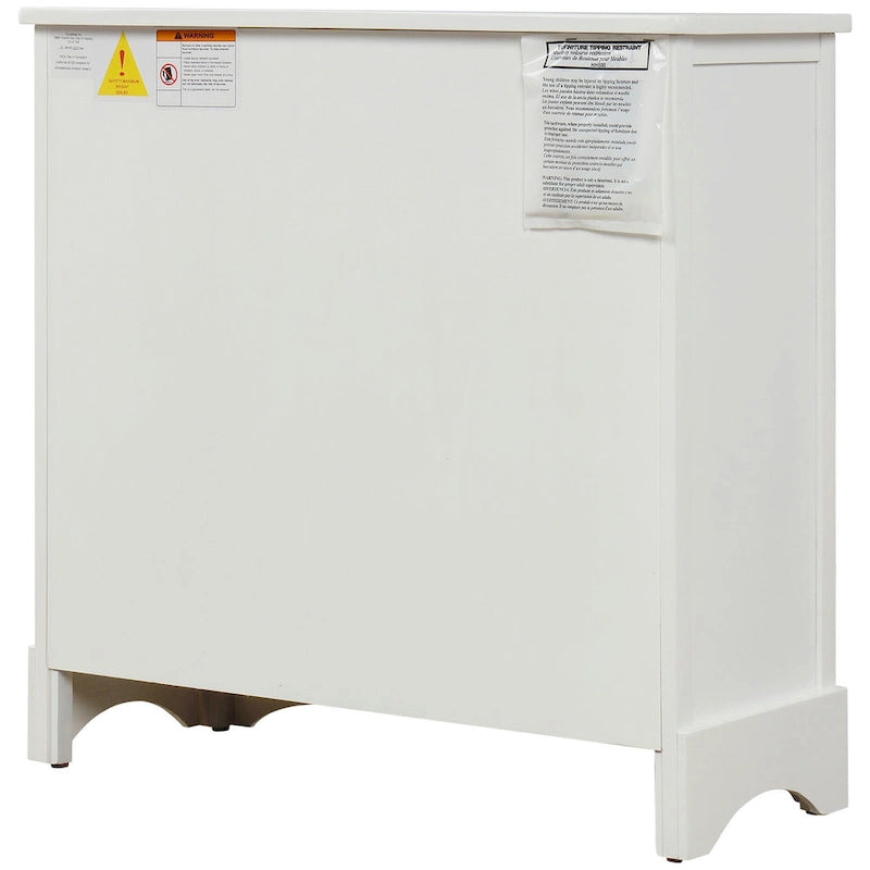 Storage Cabinet with 2 Drawers and 4 Classic Rattan Basket