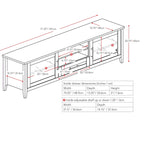 TV Stand with Glass Doors, for TVs up to 85"
