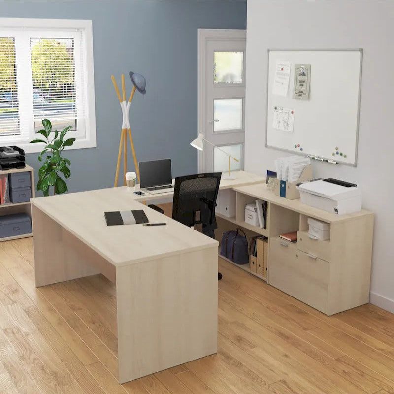 Bestar i3 Plus U-Desk with Two Drawers