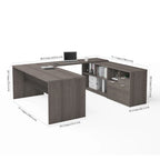 U-Desk with Two Drawers