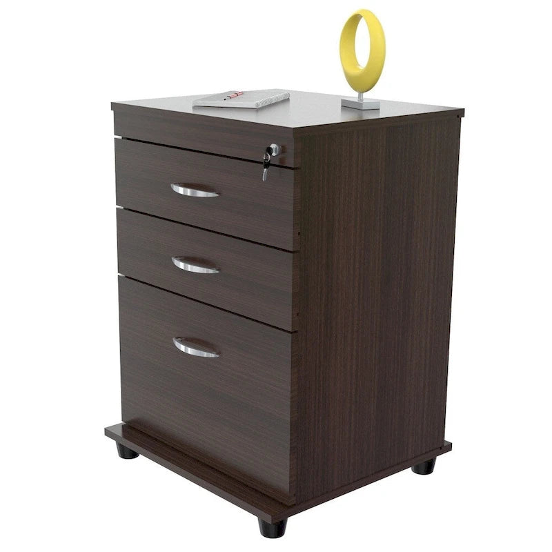 3-Drawer Espresso File Cabinet