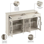 60W Farmhouse TV Stand for 75 Inch TV