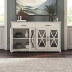 60W Farmhouse TV Stand for 75 Inch TV