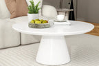 SHYFOY Modern Cone Coffee Table for Living Room, High Gloss Finish, 35.4in Diameter, Black or White