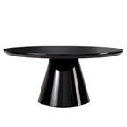 Modern Cone Coffee Table for Living Room, High Gloss Finish, 35.4in Diameter, Black or White