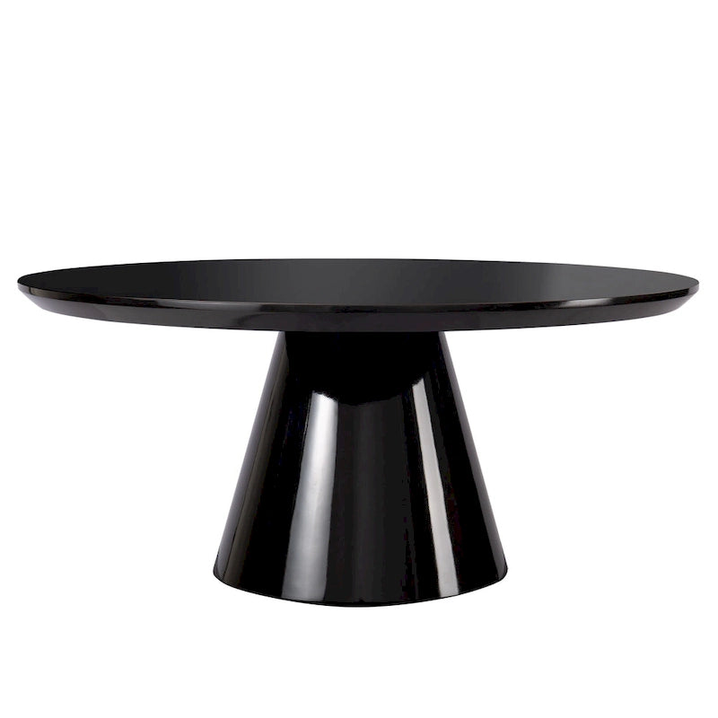 Modern Cone Coffee Table for Living Room, High Gloss Finish, 35.4in Diameter, Black or White