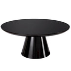 Modern Cone Coffee Table for Living Room, High Gloss Finish, 35.4in Diameter, Black or White