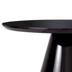 Modern Cone Coffee Table for Living Room, High Gloss Finish, 35.4in Diameter, Black or White