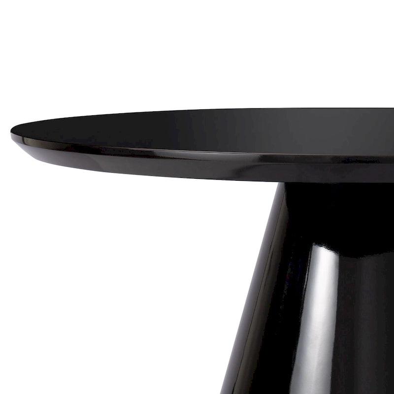 Modern Cone Coffee Table for Living Room, High Gloss Finish, 35.4in Diameter, Black or White