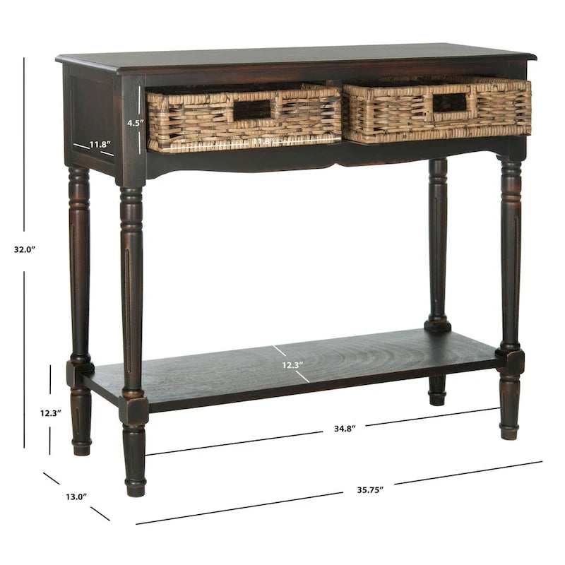 Brown Console - 35.8 x 13 x 31.9 - 36Wx13Dx32H